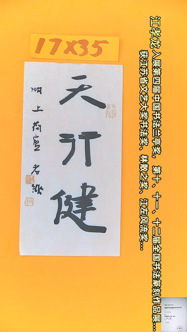 【闪购商品】书法江孝龙书法作品天行健17*35