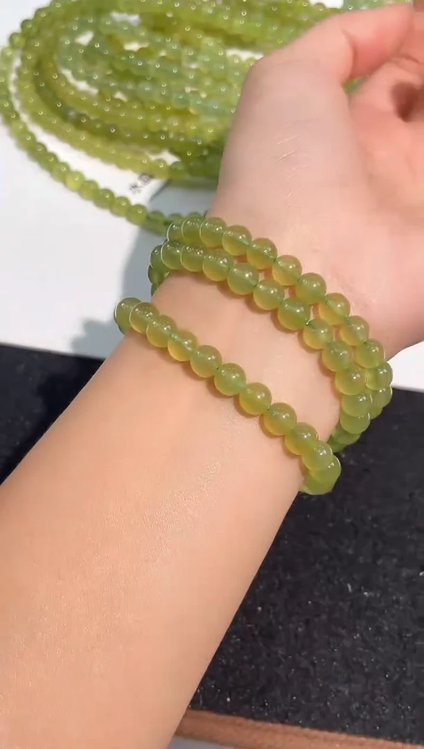 【闪购商品】水晶手链未镶嵌15号青提三圈手链