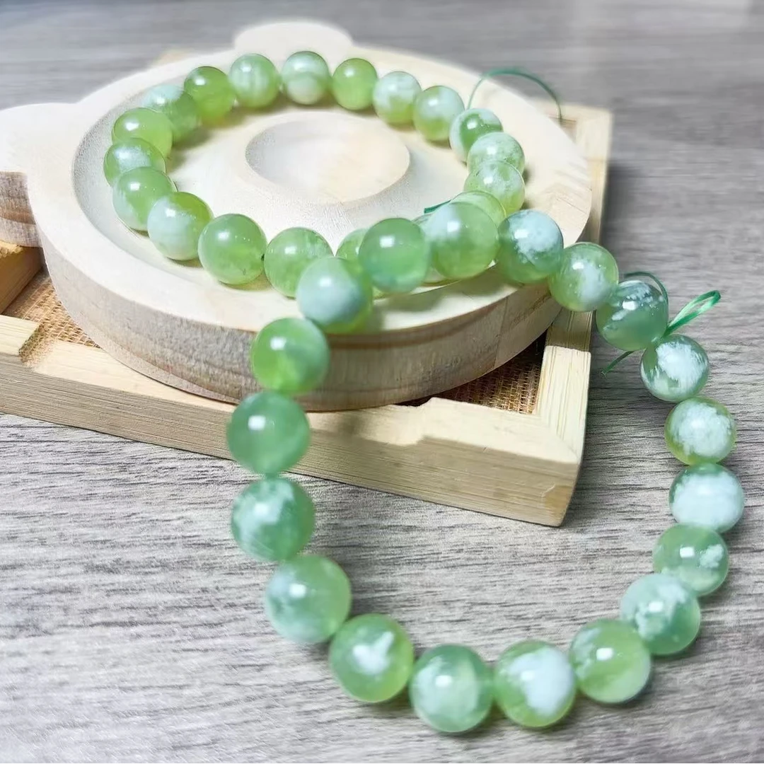 天然水晶青提奶盖手串