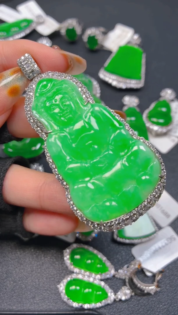 吊坠(不含链)银S925镶嵌翡翠1