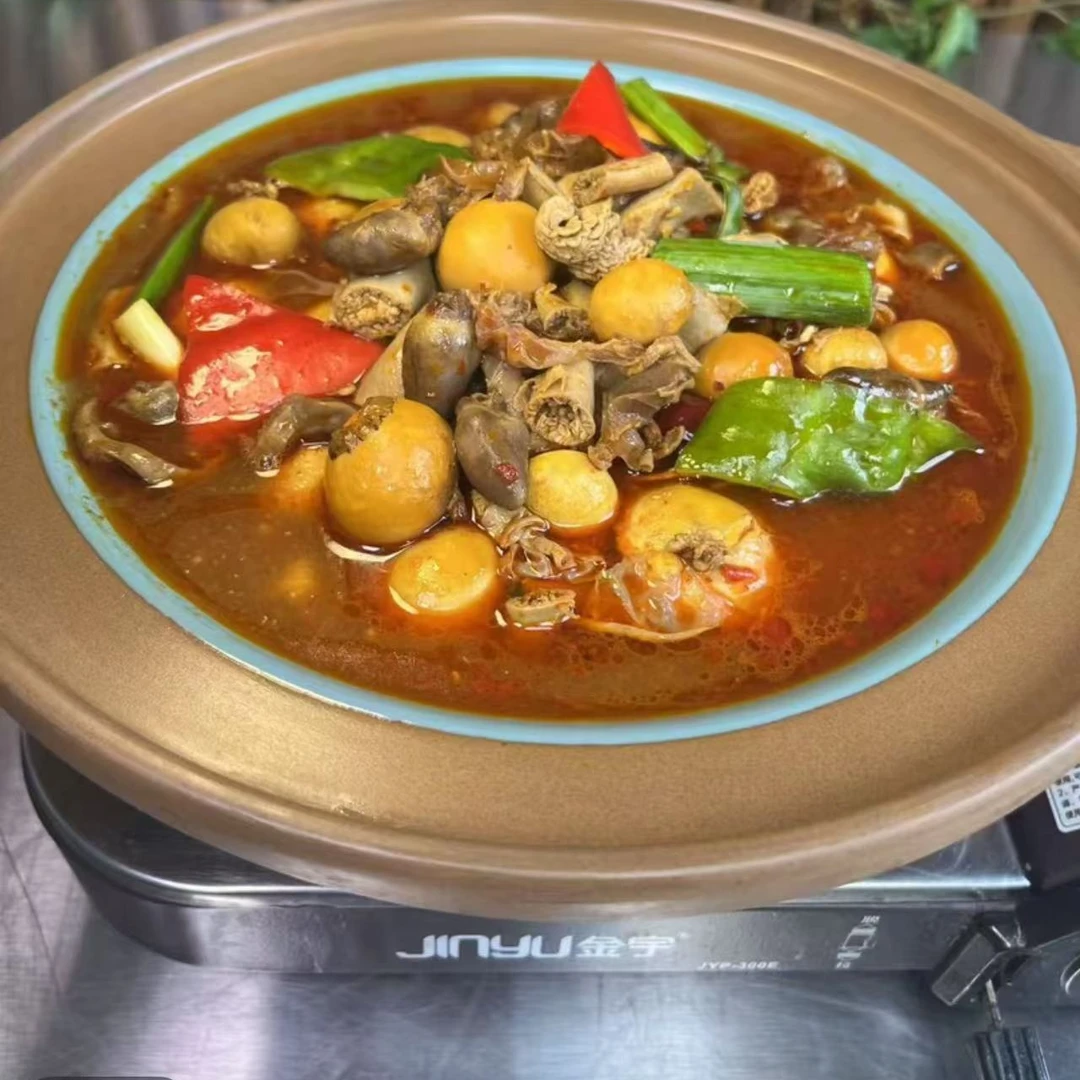 新鲜现做鸡杂牛杂牛三样火锅