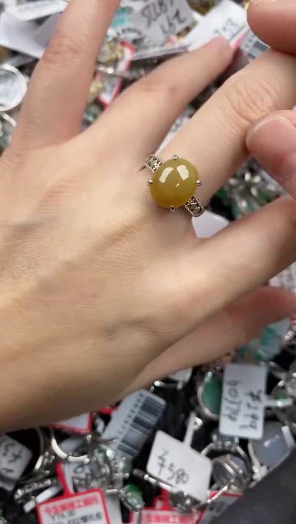 银S925镶嵌戒指翡翠6666-----5