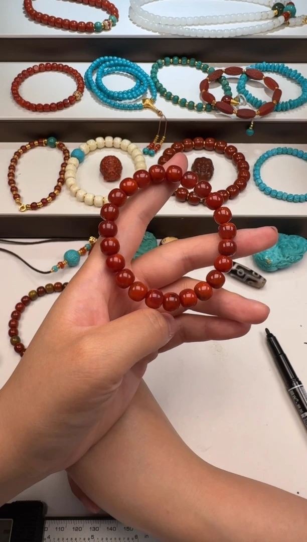 未镶嵌配饰配饰南红玛瑙喜**～手串手串