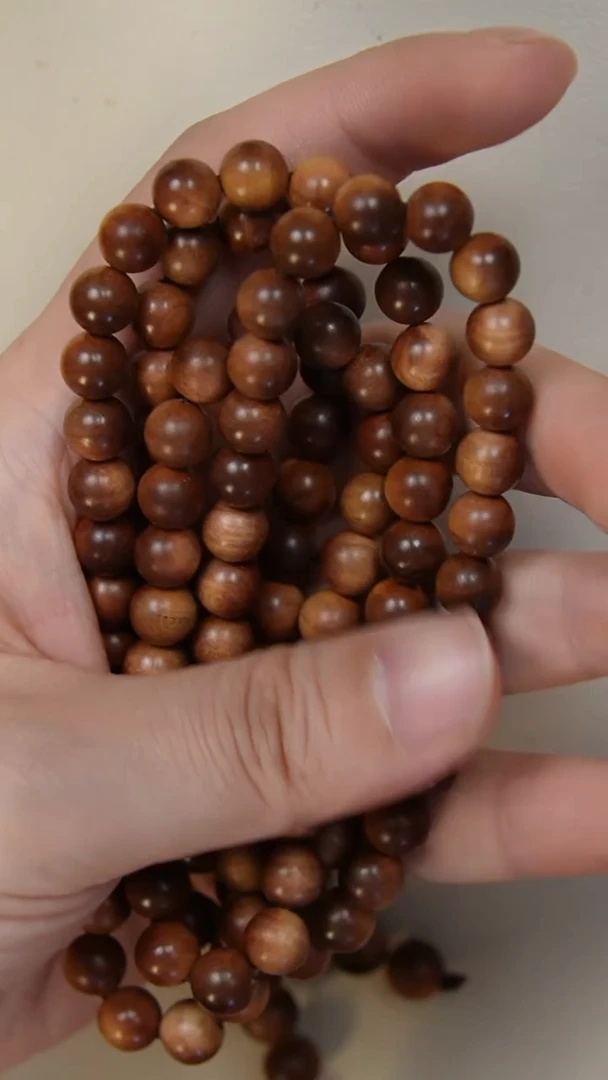 【闪购商品】檀香木手串/手链特价老山檀0.8圆珠多圈108颗带留疤