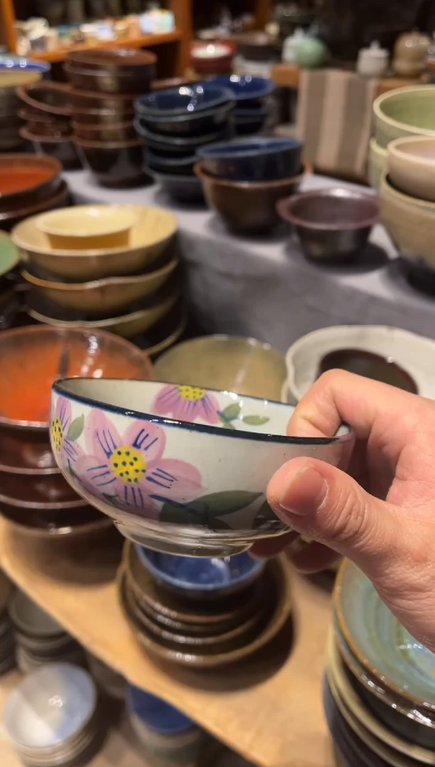 【闪购商品】瓷片788手绘桃花饭碗1个