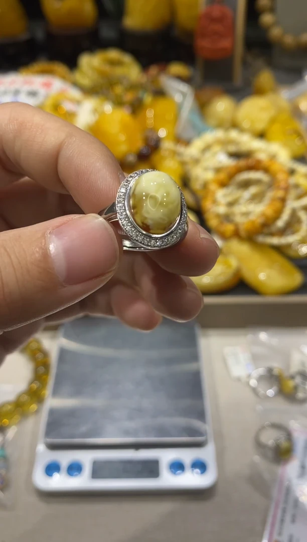 【闪购商品】琥珀戒指未镶嵌戒指