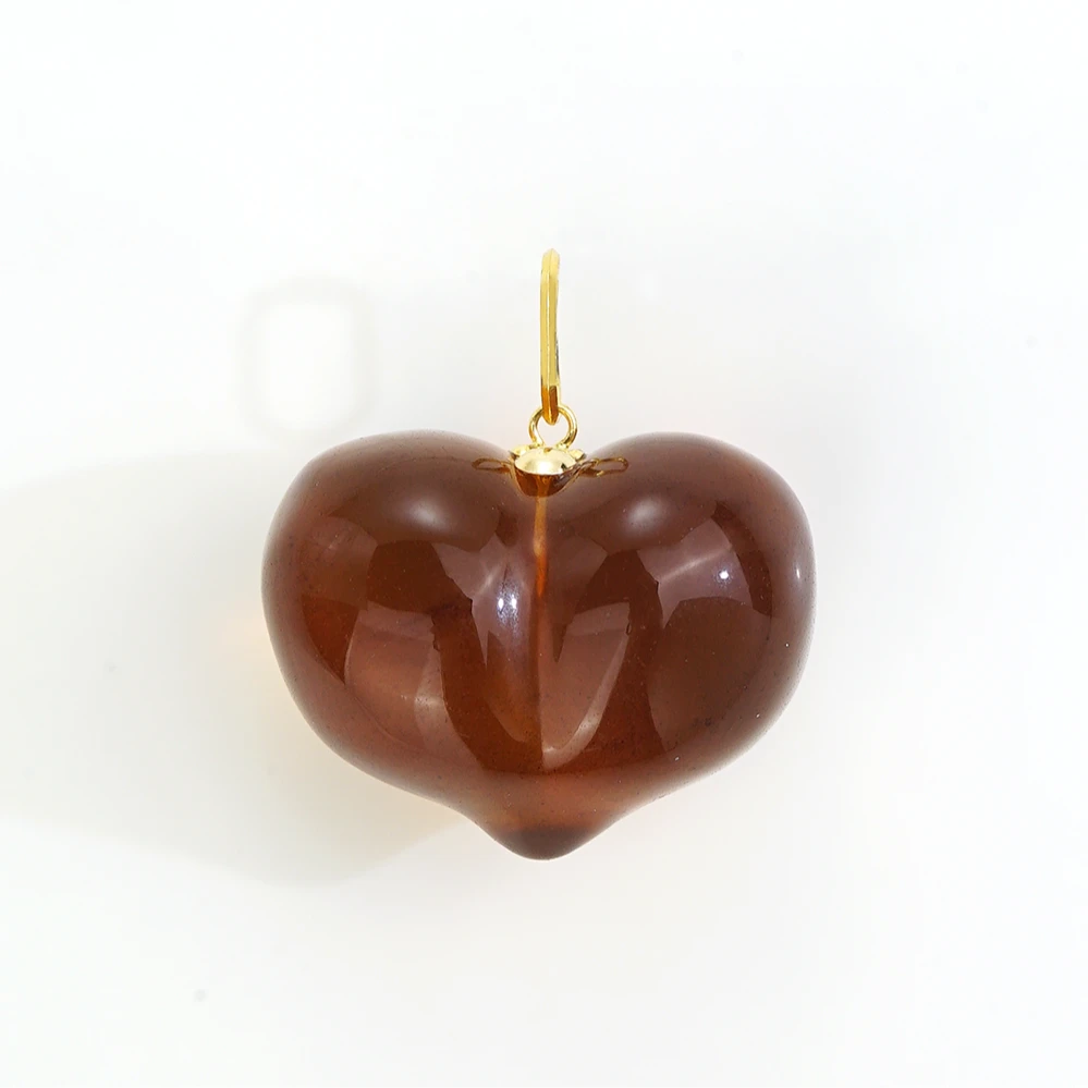 孤品18K琥珀屁桃吊坠46296