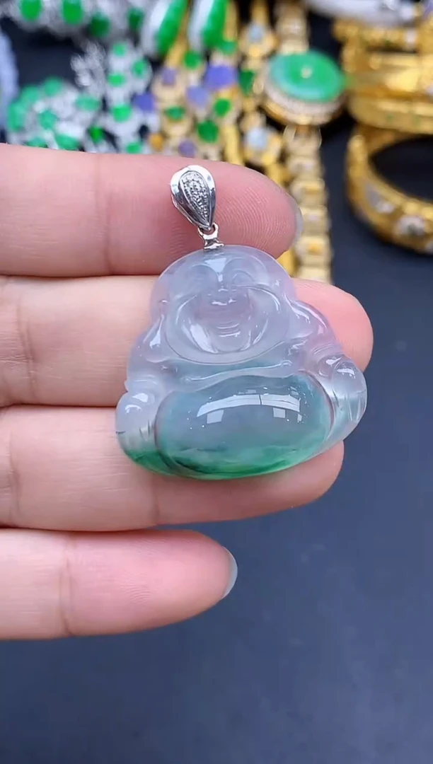 颈饰18K金镶嵌翡翠306-春日珠宝