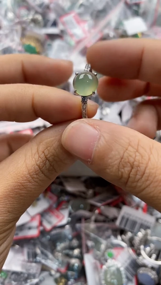 银S925镶嵌戒指翡翠444                   7