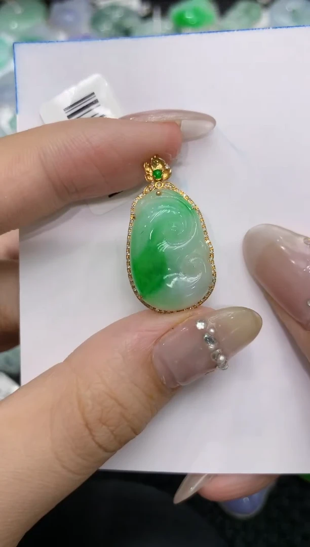 【闪购商品】翡翠颈饰18K金镶嵌222222222
