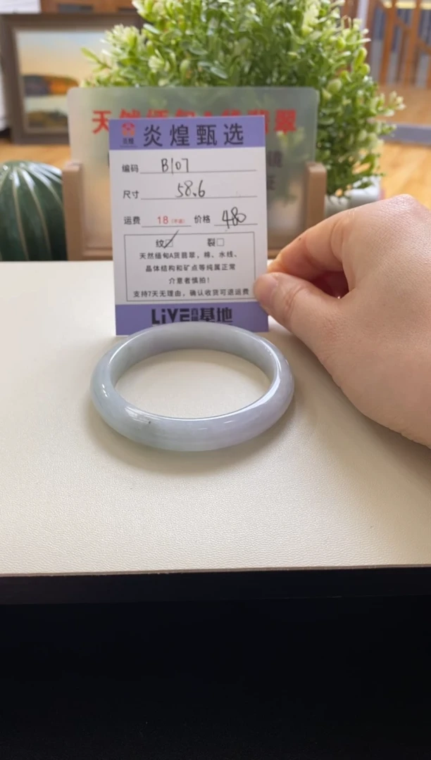 未镶嵌手镯翡翠圈口58.6编码b107