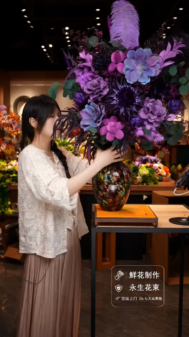 琉璃手工艺品手工花器花束空运包邮送货上门-以图片为准