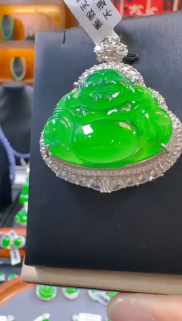 吊坠(赠链)银S925镶嵌翡翠天然A货翡翠