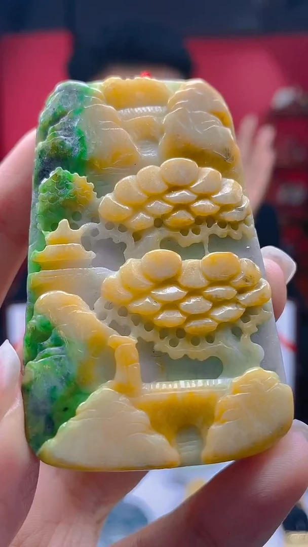 未镶嵌定制翡翠KK翡翠毛货吊坠-2