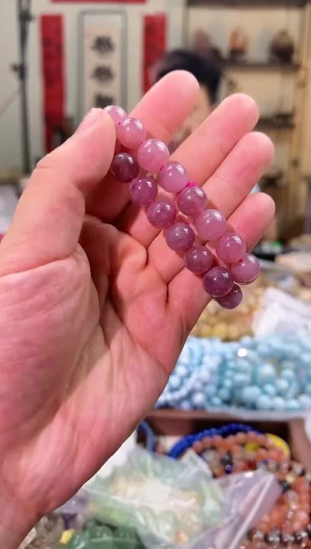 芙蓉石手链未镶嵌11mm+紫马粉（多样性发一）
