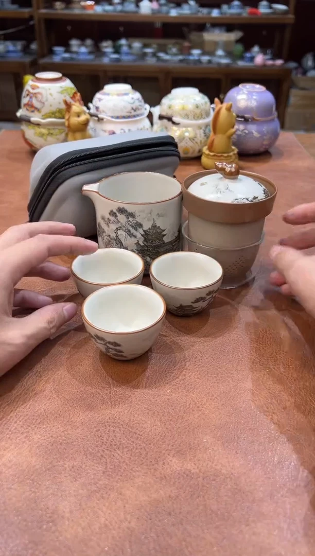 真的很便宜会开片的旅行茶具