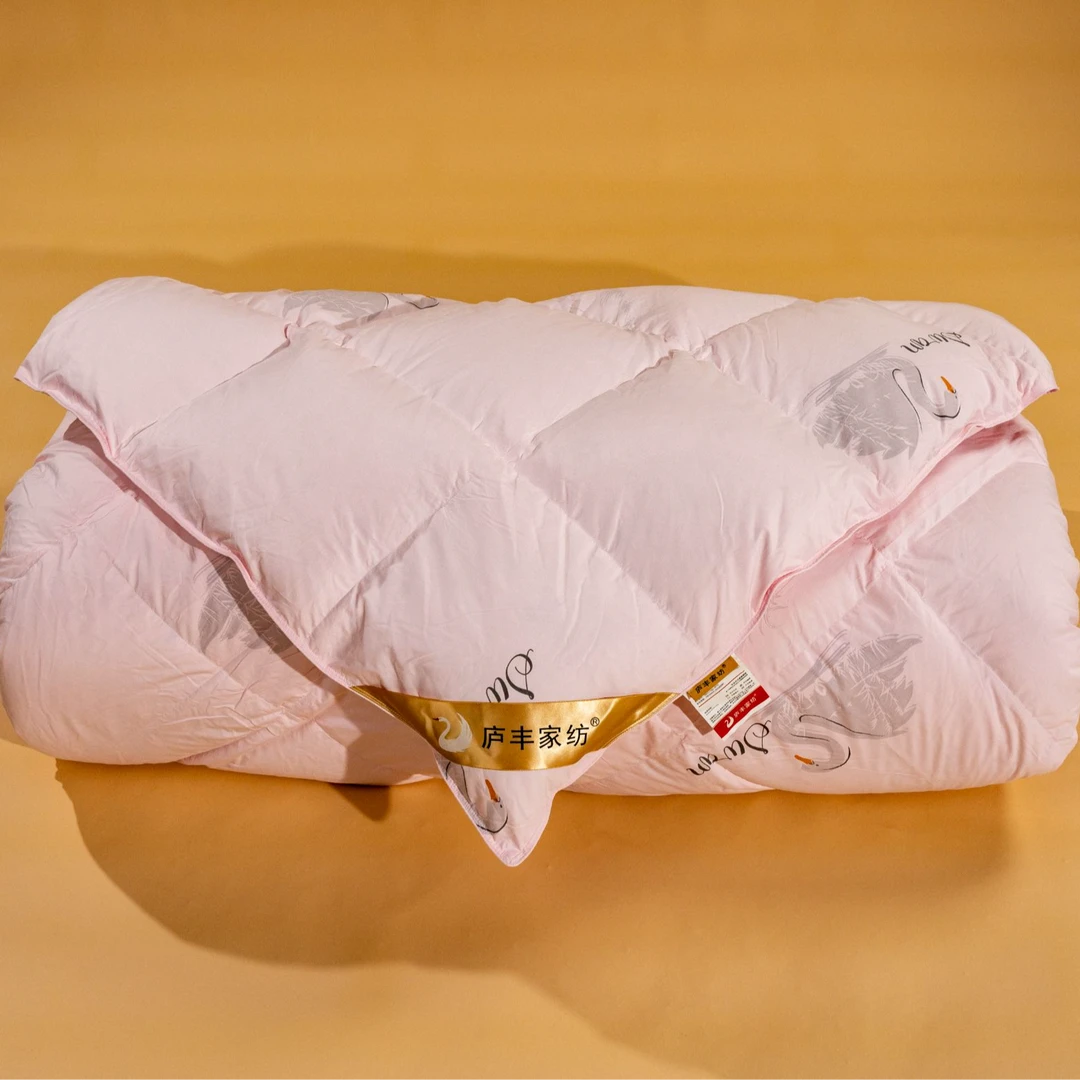桥圩千年羽家纺源头工厂现充90白鸭绒冬季羽绒被加厚秋冬被