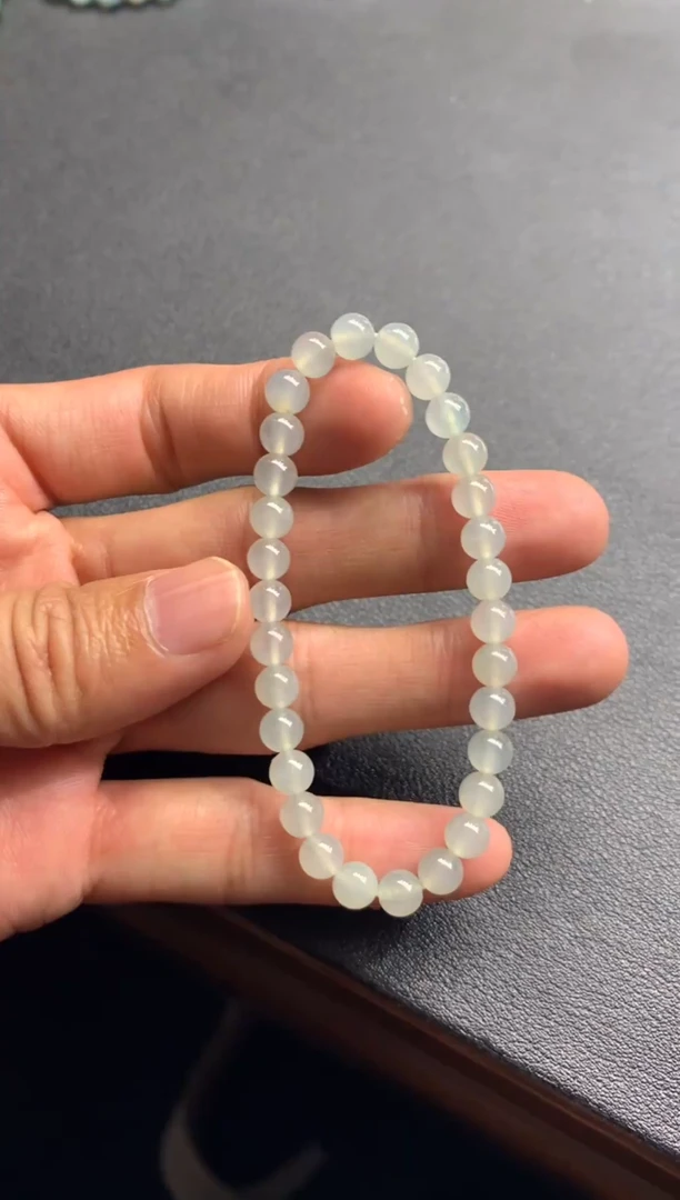 未镶嵌手链翡翠天然缅甸翡翠A货白冰手串卡6mm
