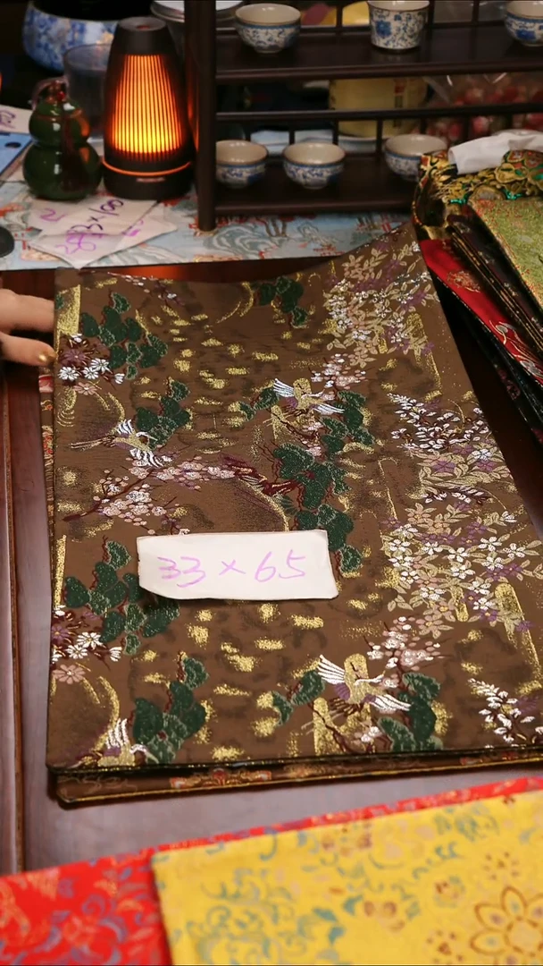 【微瑕西阵织世外桃源双面】中国风干泡织锦茶席33*65