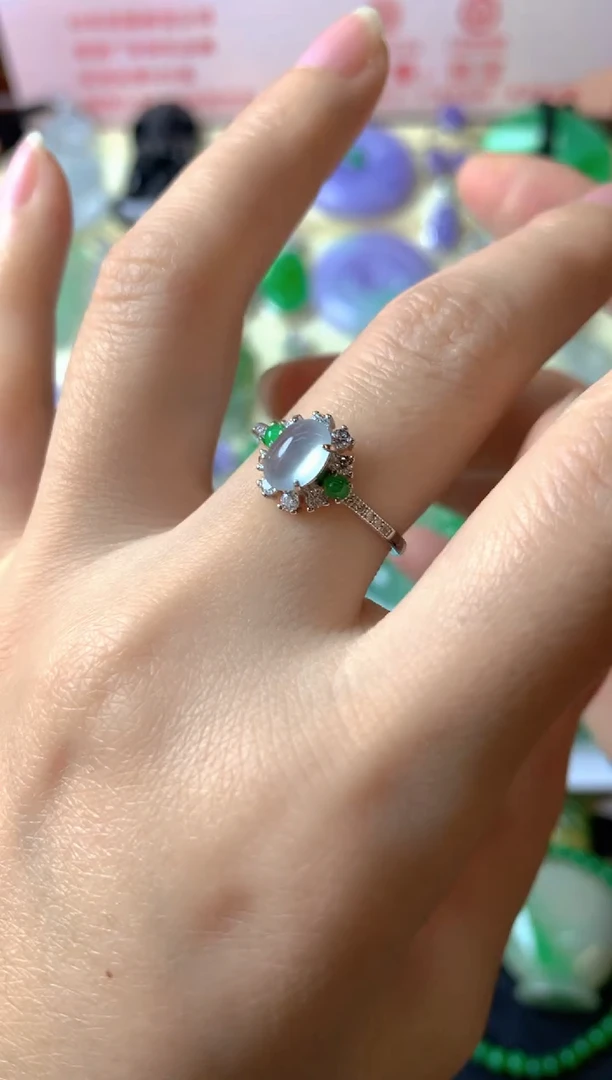 银S925镶嵌戒指翡翠用****3戒指