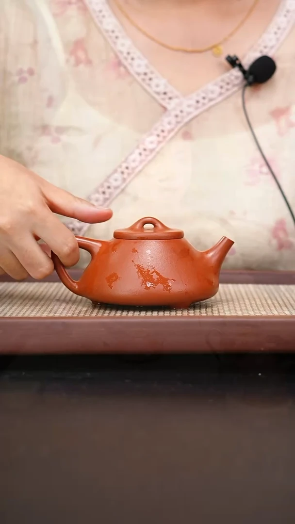 茶壶紫砂黄龙山朱泥子冶石瓢240吴国仙