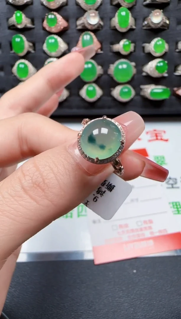 【闪购商品】翡翠戒指银S925镶嵌2182
