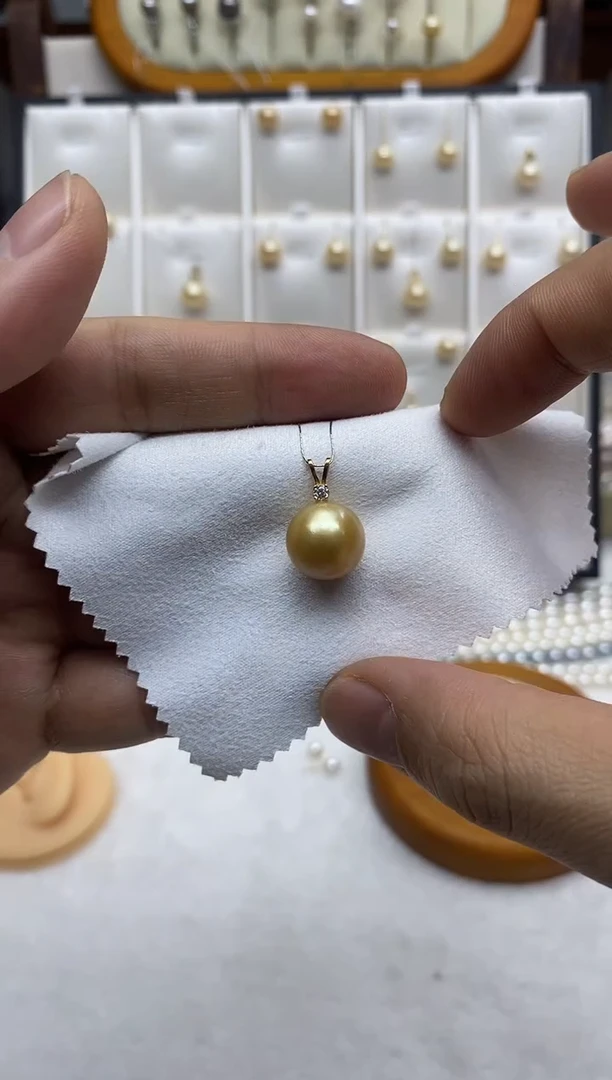 【闪购商品】海水珍珠吊坠(赠链)18K金镶嵌12-13mm