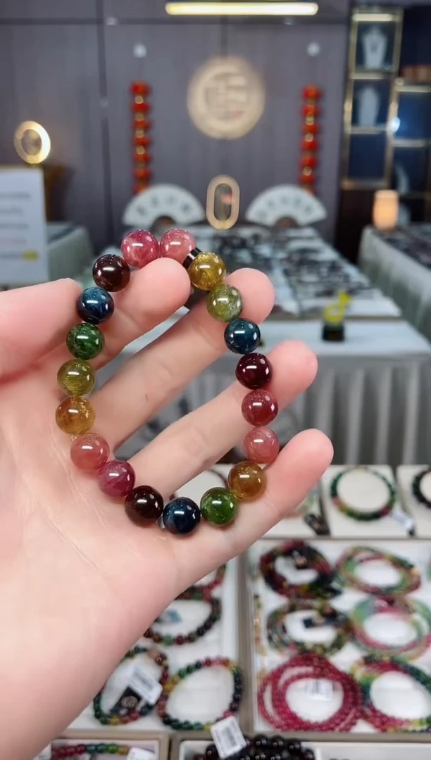 未镶嵌收藏级老矿碧玺单圈手串10mm+碧玺xion多样性发一条
