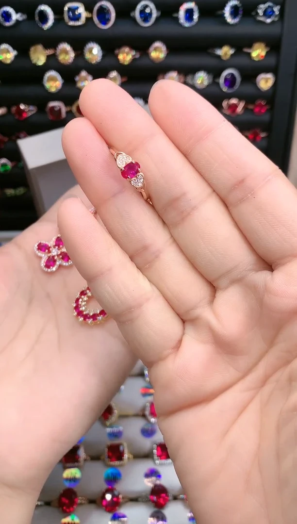 【闪购商品】红宝石戒指银S925镶嵌4.6