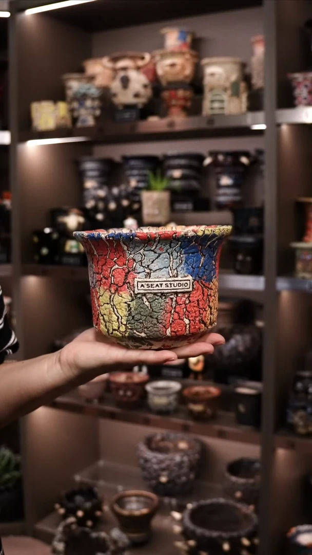 金 泰国进口手工花盆个性创意花盆