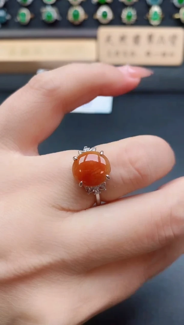 银S925镶嵌戒指翡翠1