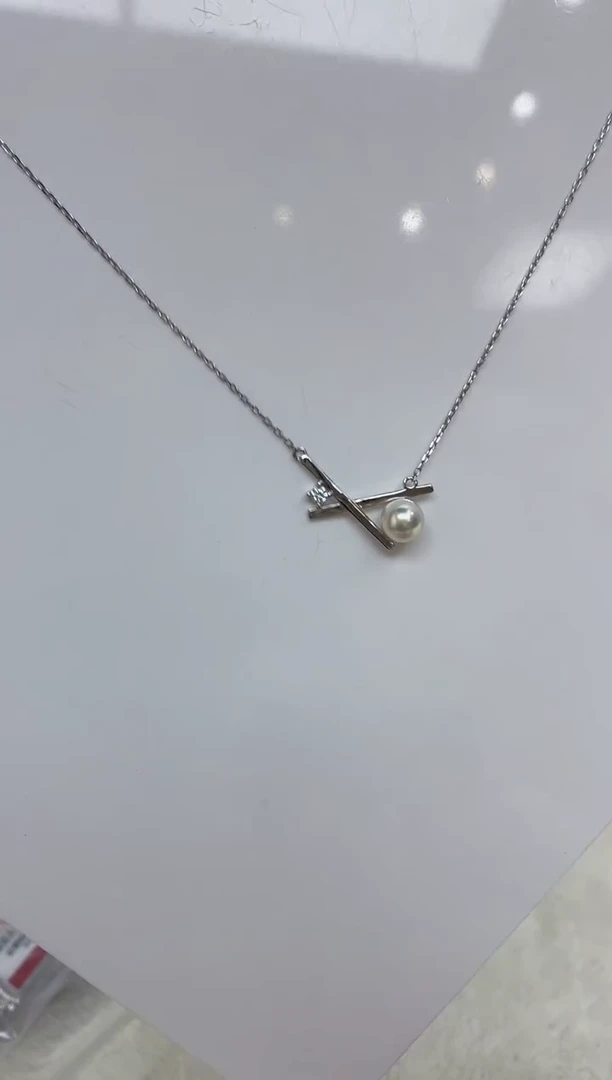 海水珍珠银S925镶嵌颈饰