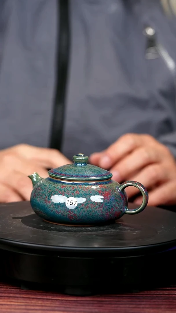 157#于大鹏一级品原矿钧瓷寒江壶