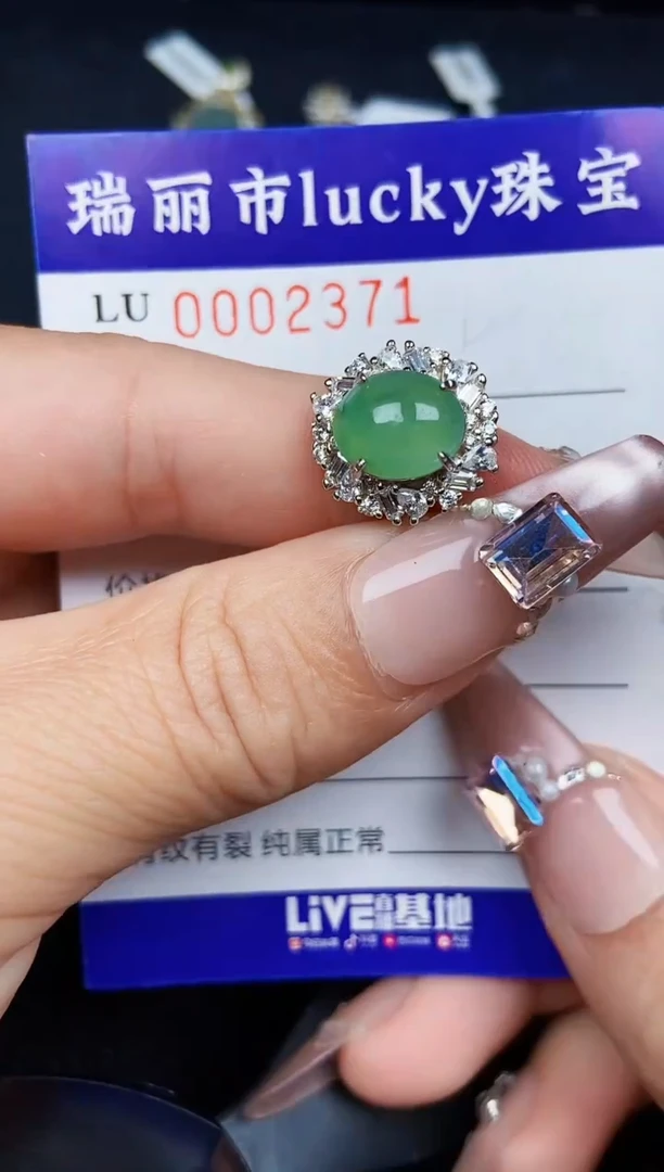 翡翠银S925镶嵌颈饰2371