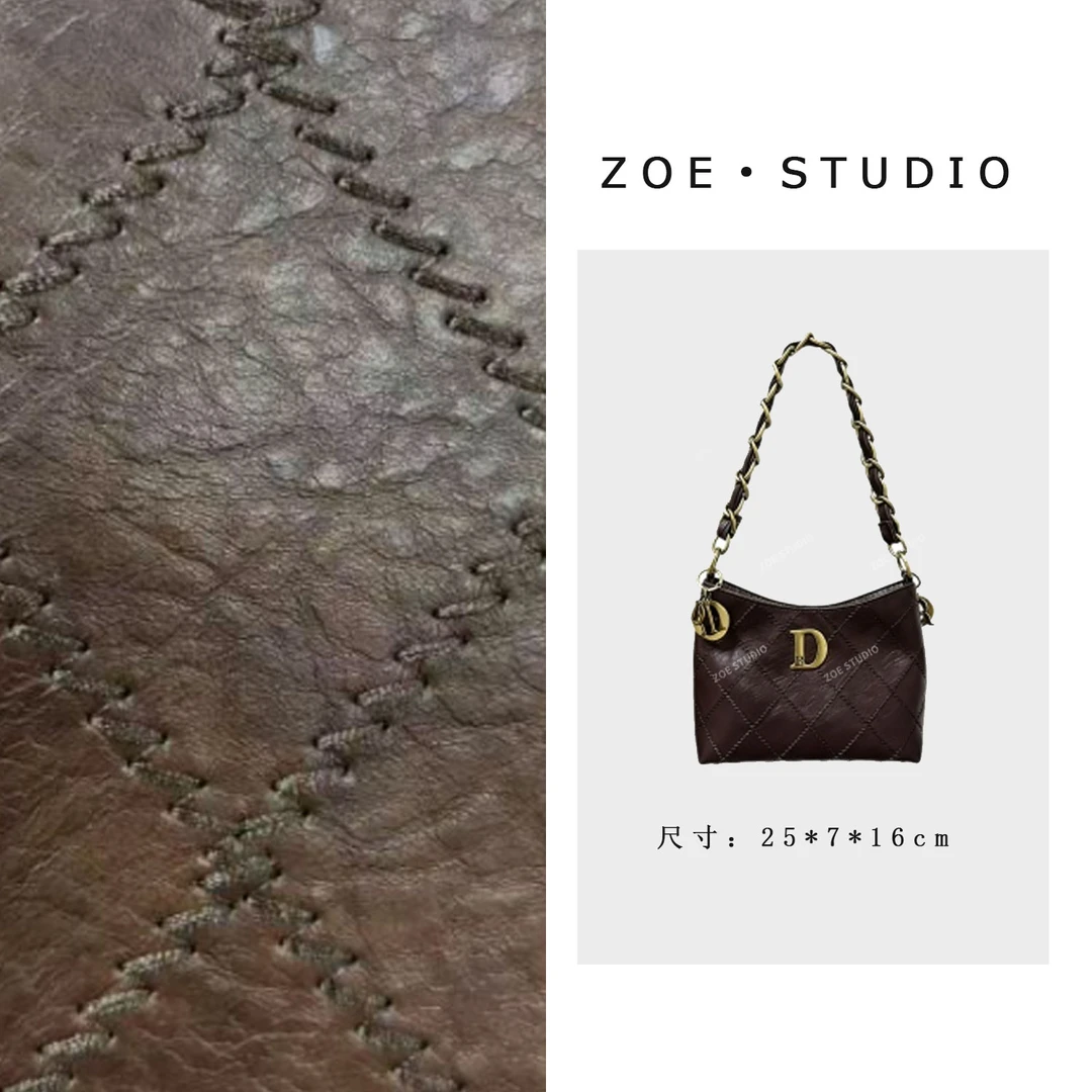 【佐伊甄选】SD-50217-复古咖轻奢女士时尚潮流通勤腋下斜挎包