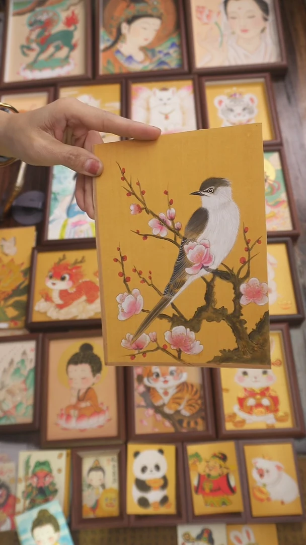 国画小卡可爱人物国画10