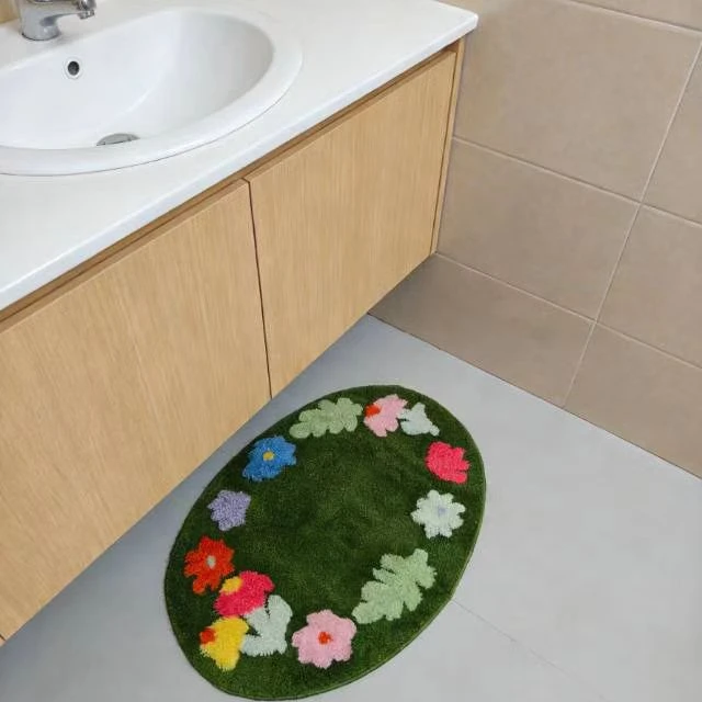 【上新】一方花园50*70小清新家用圆形苔藓地毯