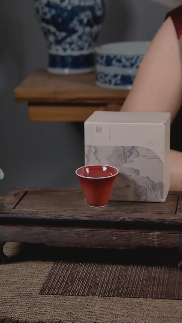 杯折葵非器手工手绘红色主人杯