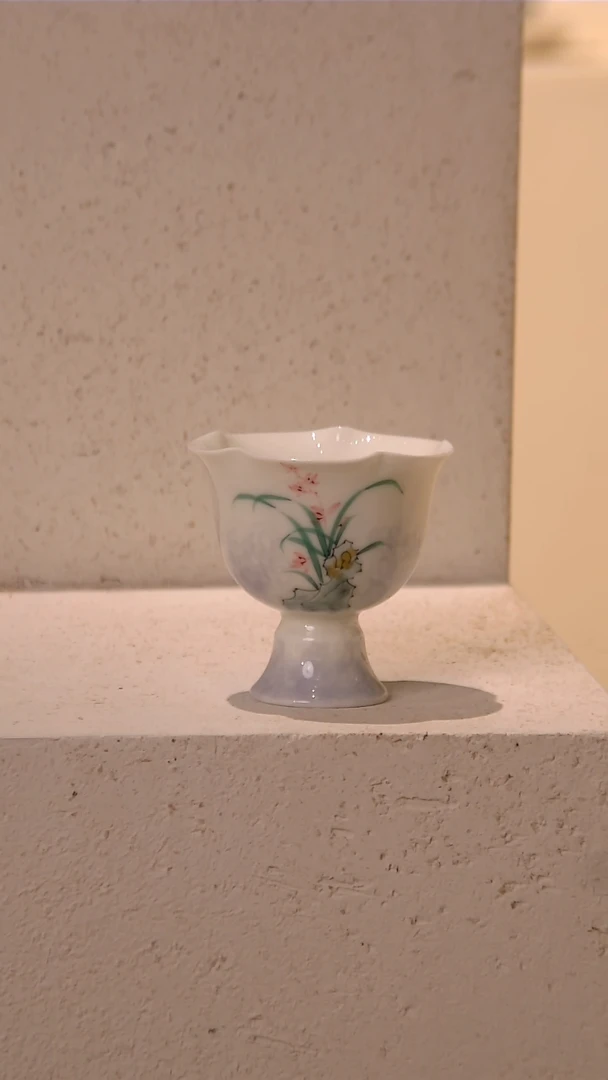 玉泥-石沁兰馨-折口高足茶杯