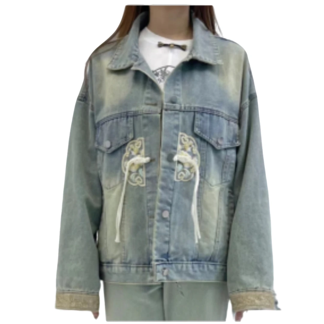 【小依专享】W3F1175XB 新品国风女士牛仔外套-1175