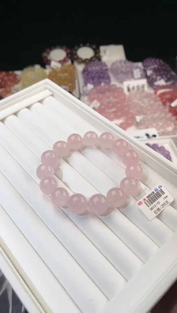 【闪购商品】水晶手链未镶嵌 多样性发一粉晶14mm