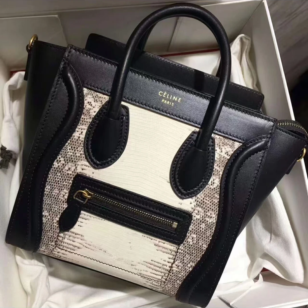 95新 Celine/思琳 坤球奢选celine蜥蜴皮笑脸手提包