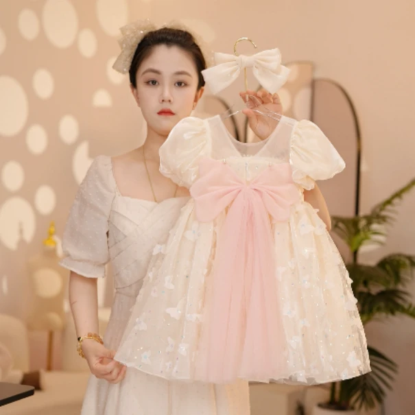 【Y.d2458】新款女童洋气礼服宝宝公主裙设计师款气质连衣裙