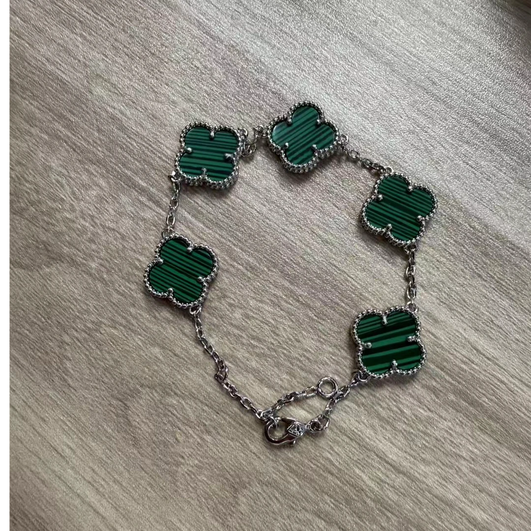 合成金属亚克力手链 H1590 双面绿银色手链