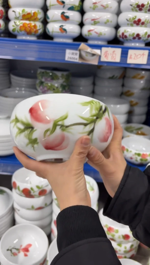 景德镇高温陶瓷食品级手绘釉中彩-大窝窝碗