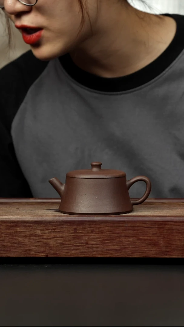 紫砂茶壶老紫泥 云柱