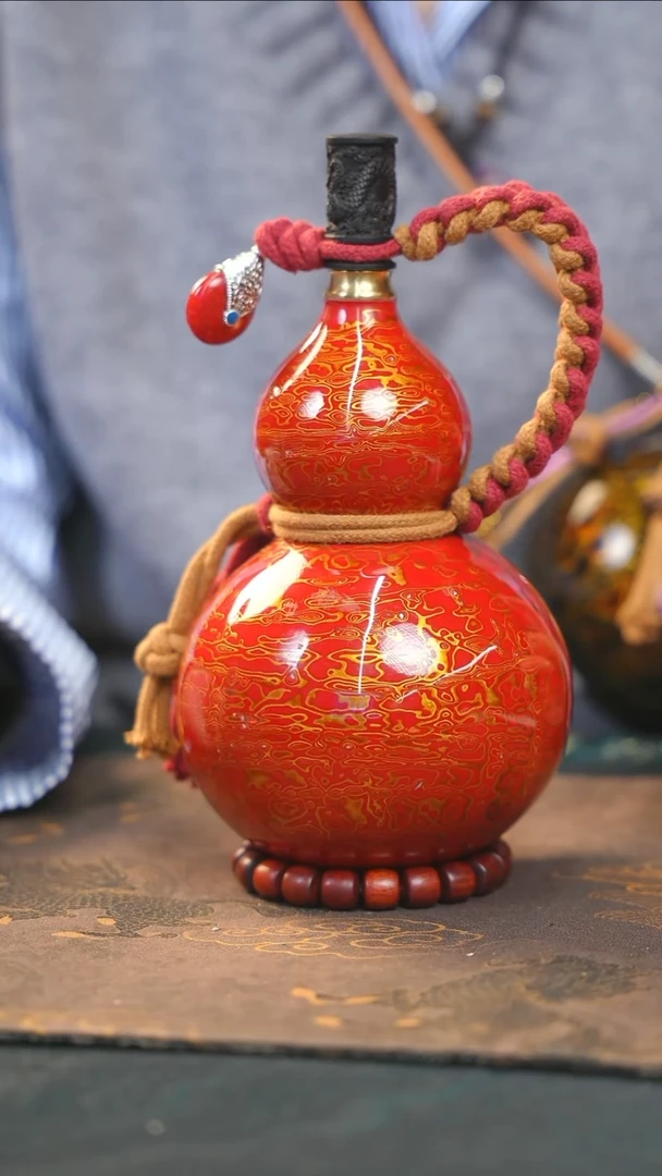 【闪购商品】RH241漆艺酒葫芦不包手串及旋转底座