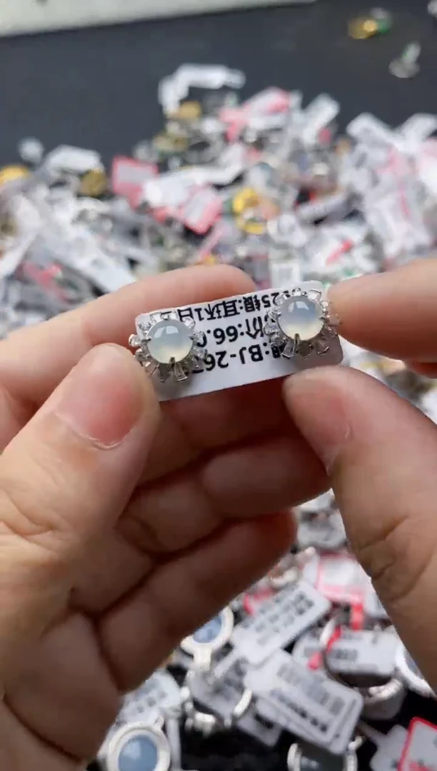 翡翠戒指银S925镶嵌7777---6