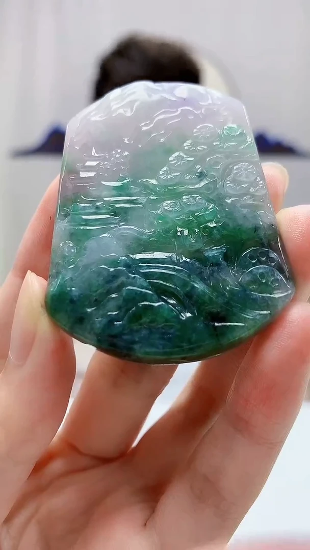 定制翡翠未镶嵌5159zm-毛货挂件76山水