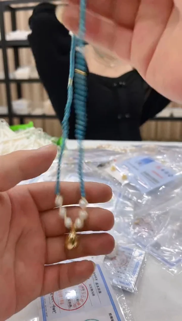 淡水珍珠银S925镶嵌颈饰项链